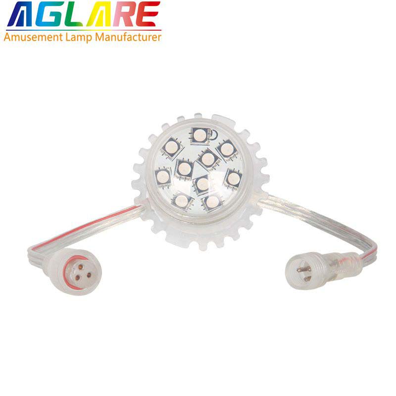 35mm 9灯LED点光源灯5050贴片全彩灯  RGB led像素灯游乐园灯泡
